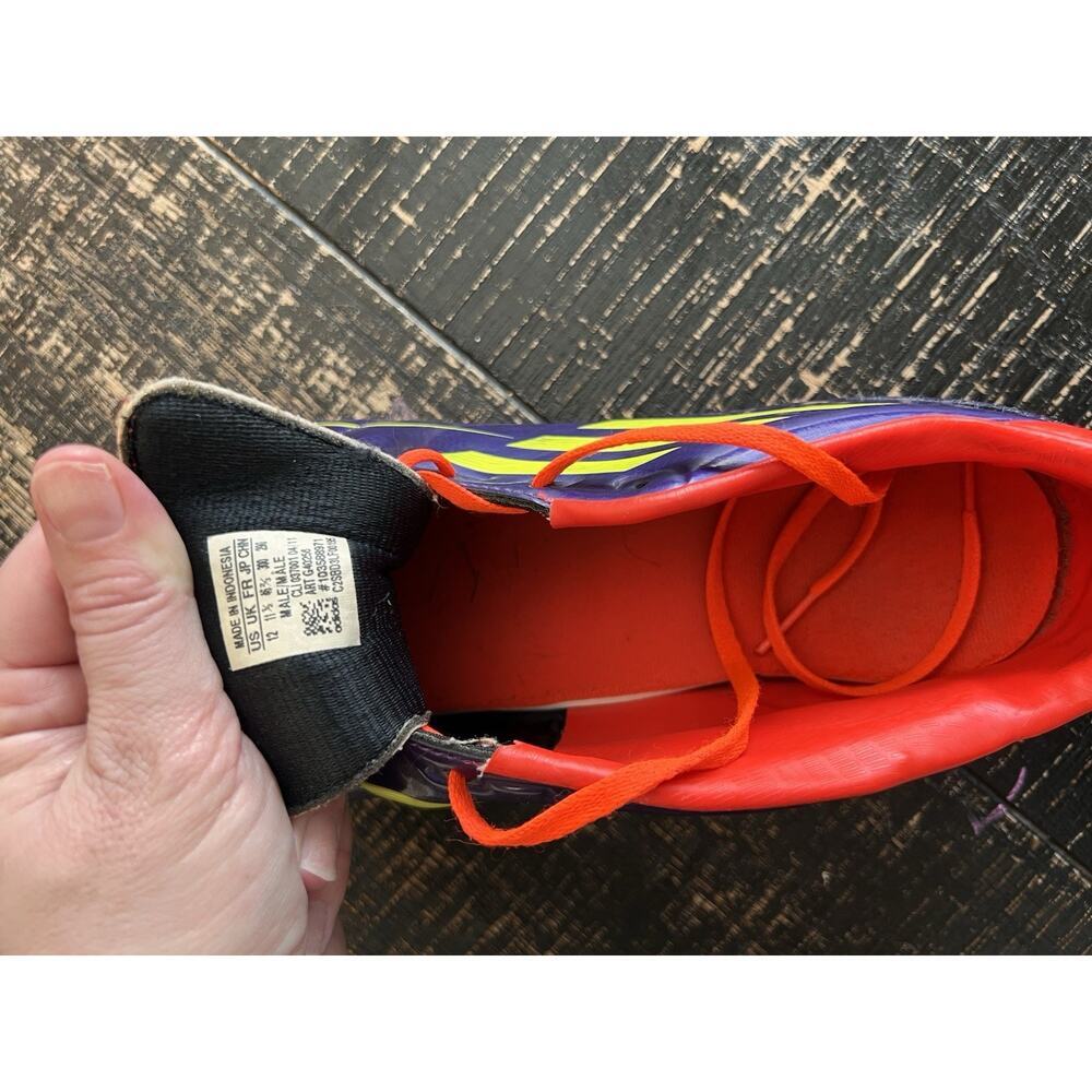 Adidas F50 Adizero FG Soccer Cleats Mens Size 12 Purple Orange Excellent Cond. - Picture 6 of 8